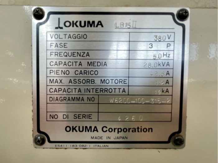 TORNIO CNC USATO OKUMA LB15II C in vendita - foto 2